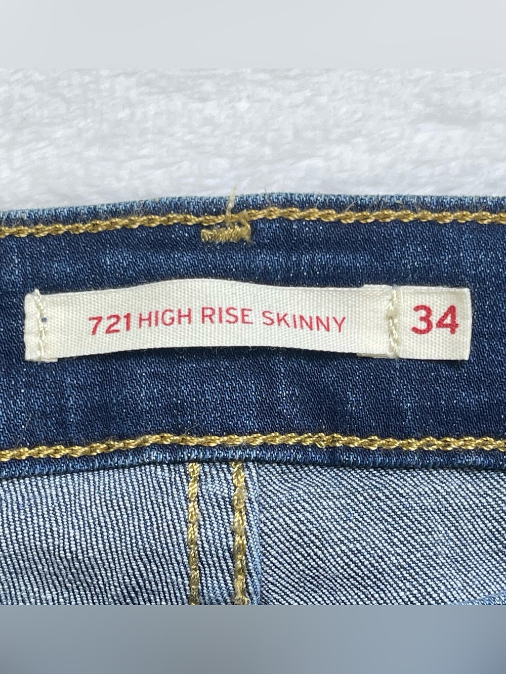 Levi's 721 High Rise Skinny Jeans Women's Size 34 Dark Wash Stretch Denim - Picture 3 of 8